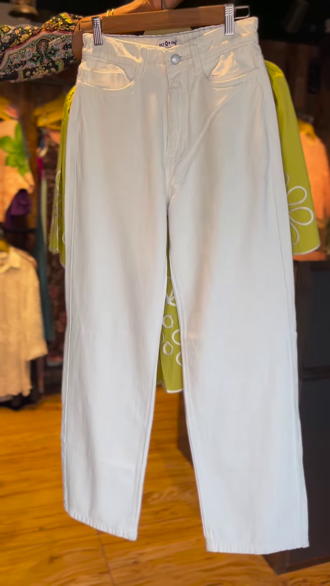 Lime Green Peplum Style Embroidered Kurti with White Pants – Chic Indo-Western Co-Ord Set for Women