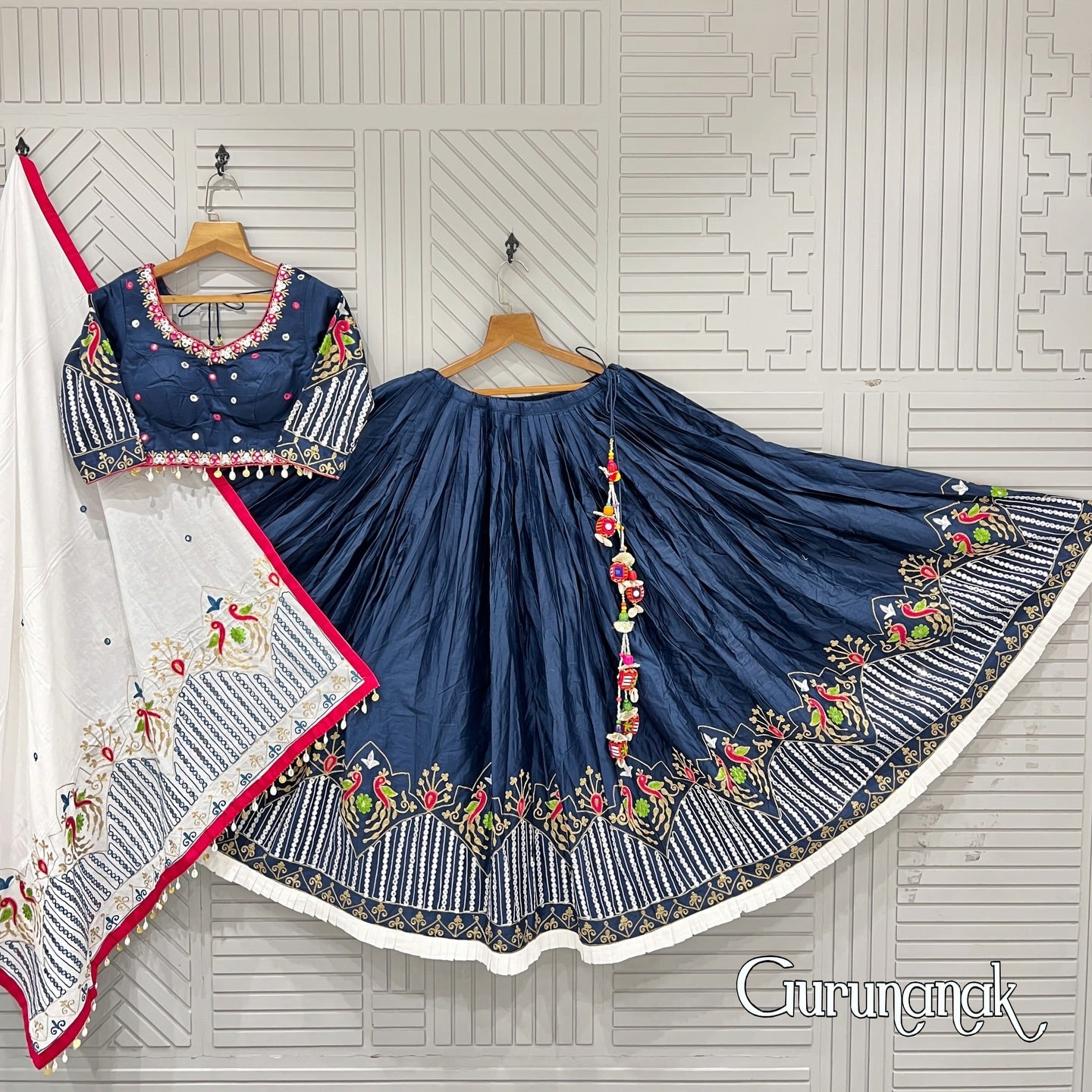 Tussar Silk Patola Printed Lehenga Choli.