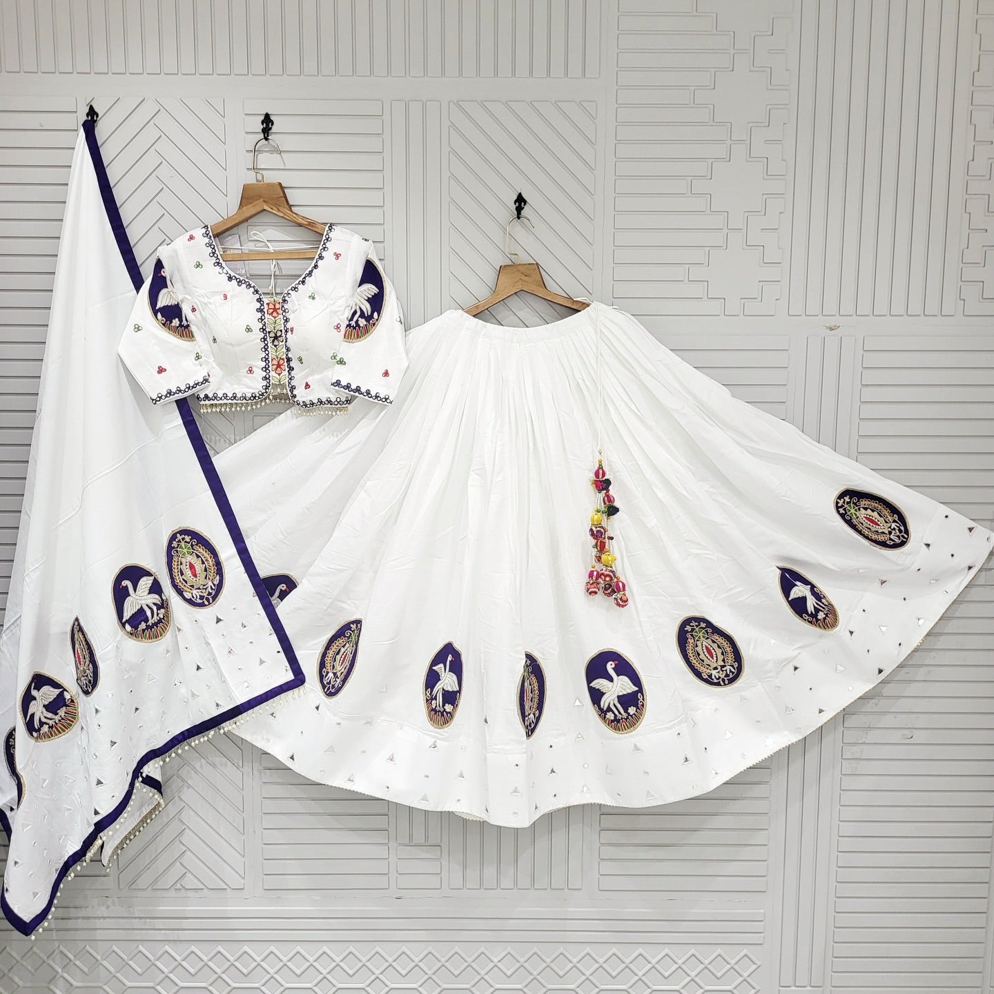 Tussar Silk Patola Printed Lehenga Choli.