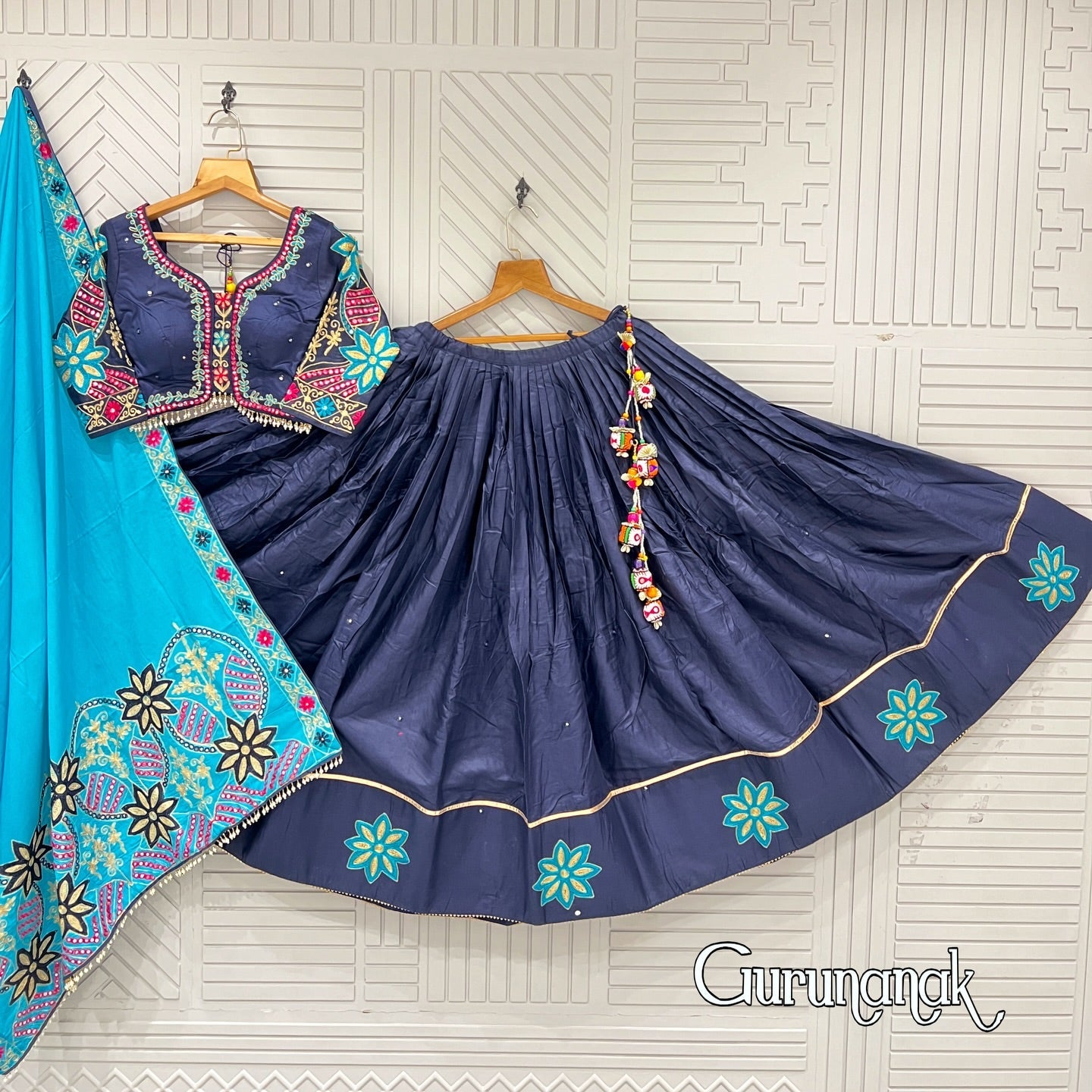 Tussar Silk Patola Printed Lehenga Choli.