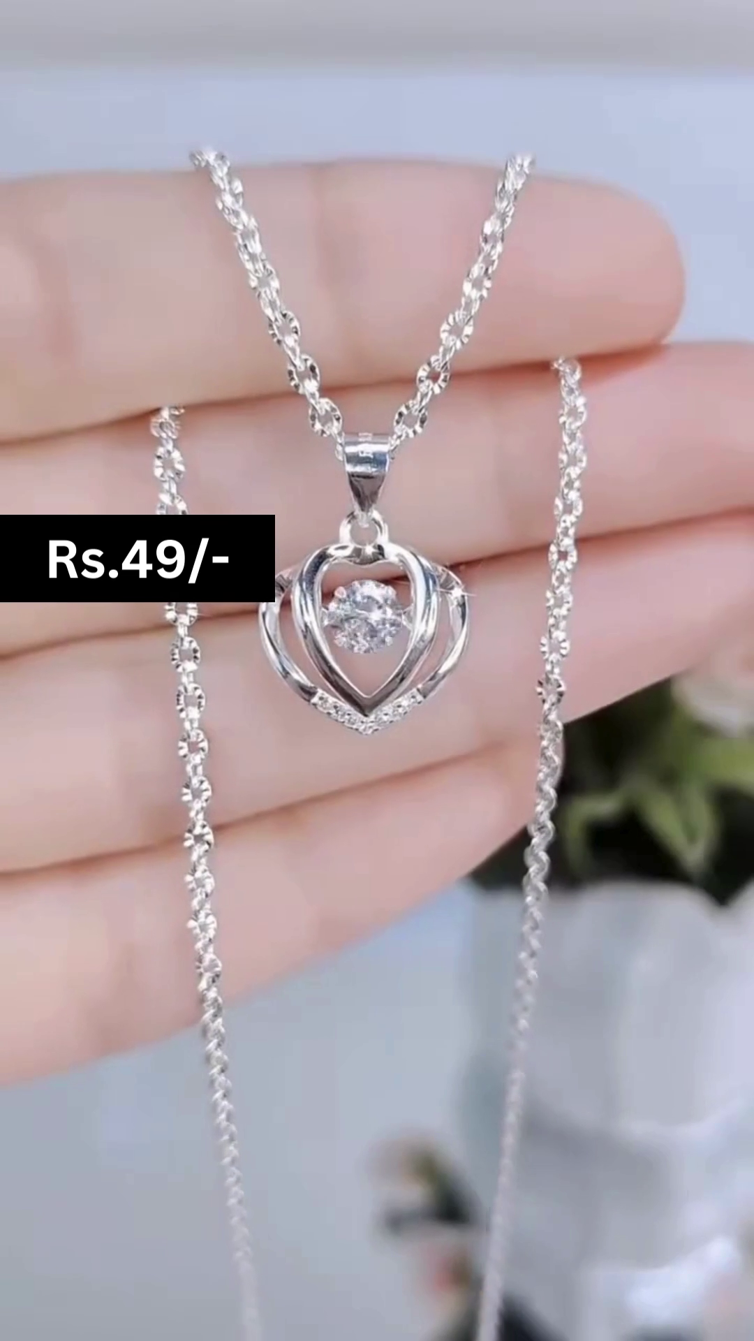 Solitaire 925 Silver Necklace Chain