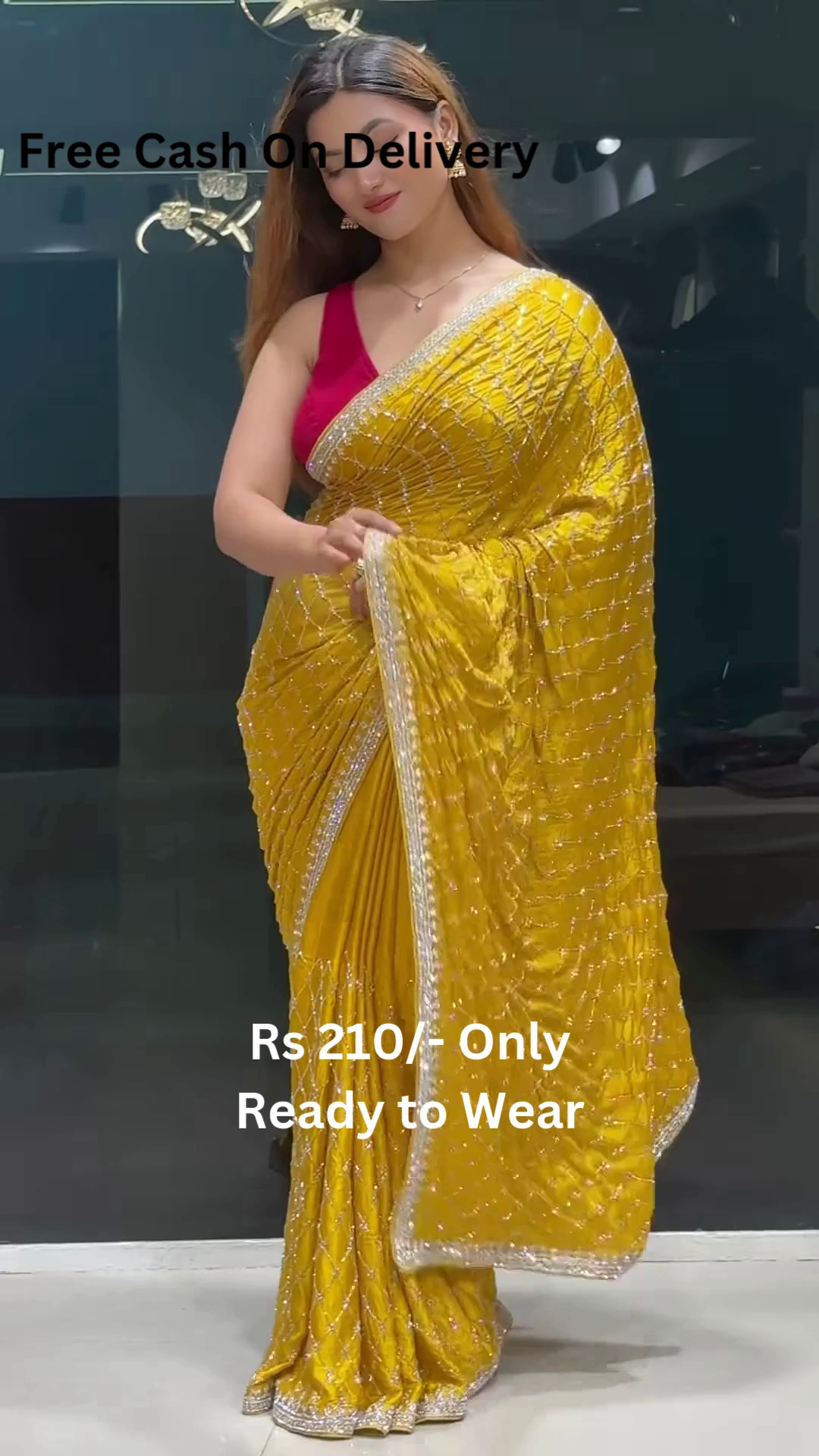 Yellow Tussar Saree With Handwork Floral Border