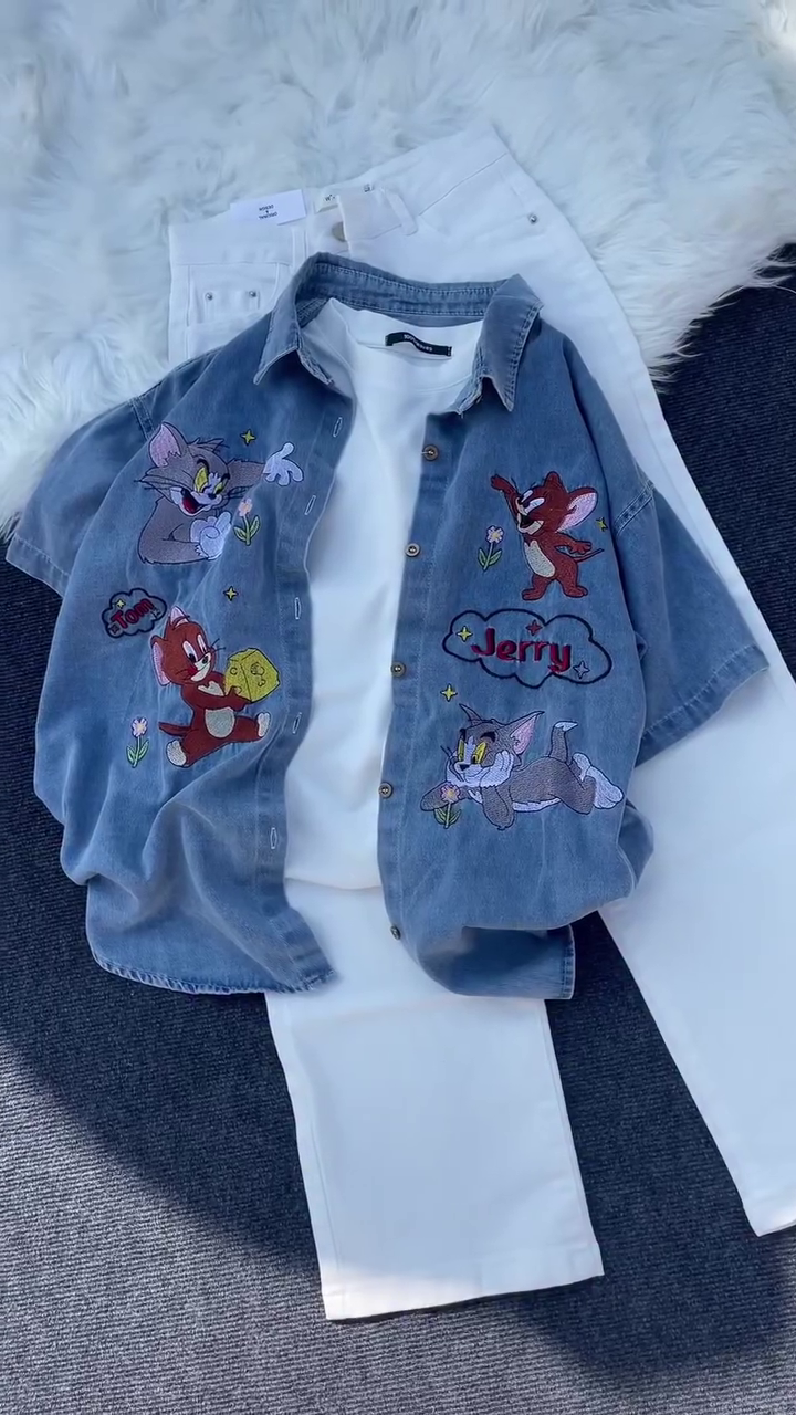 Retro Cartoon Denim Set – Playful, Trendy & Full of Personality