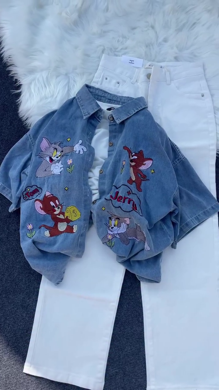 Retro Cartoon Denim Set – Playful, Trendy & Full of Personality