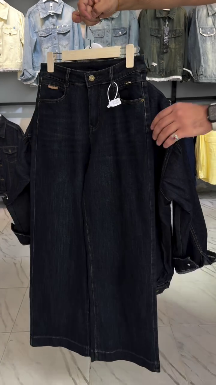 ✨ PREMIUM DARK DENIM CO-ORD SET – JACKET & SHORTS ✨