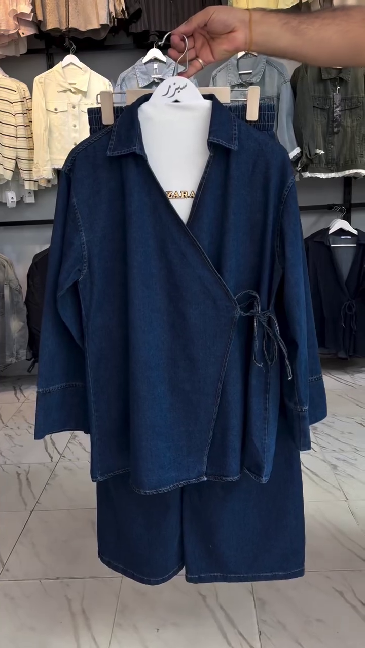 ✨ Stylish Denim Wrap Co-Ord Set – Elegant • Modern • Effortlessly Chic ✨