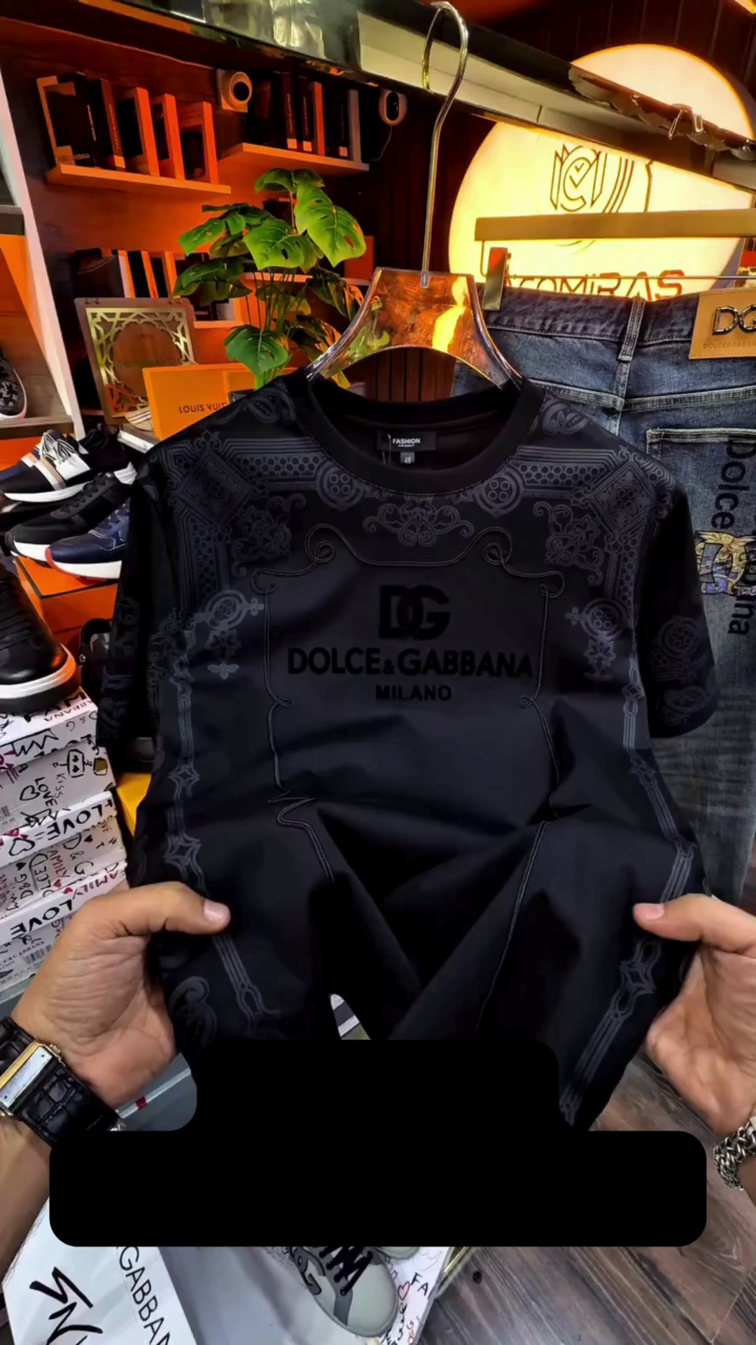 🖤✨ Luxury Noir Designer-Inspired T-Shirt – Milano Edition ✨🖤