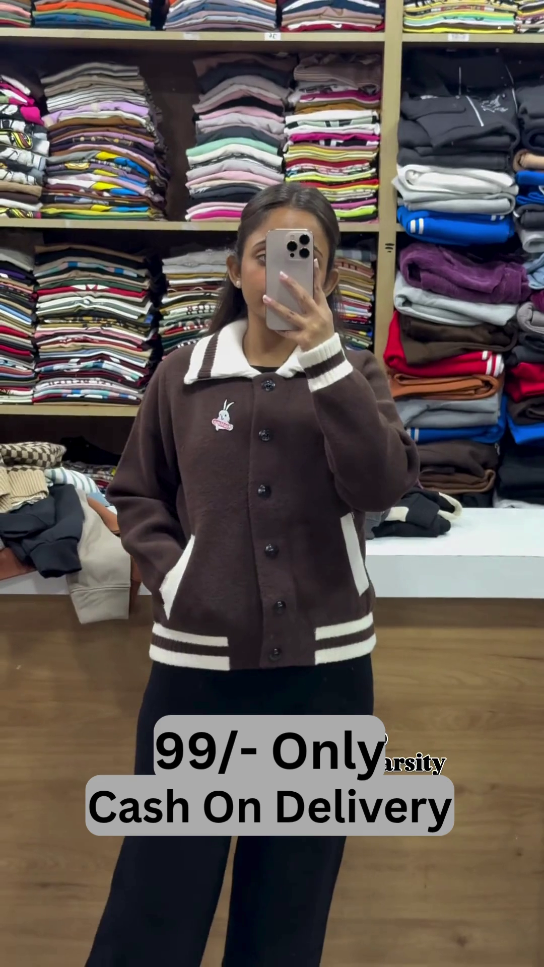 🤎 Cozy Varsity Chic Jacket – Cute Comfort Meets Everyday Street Style (XXS–XXL) ✨