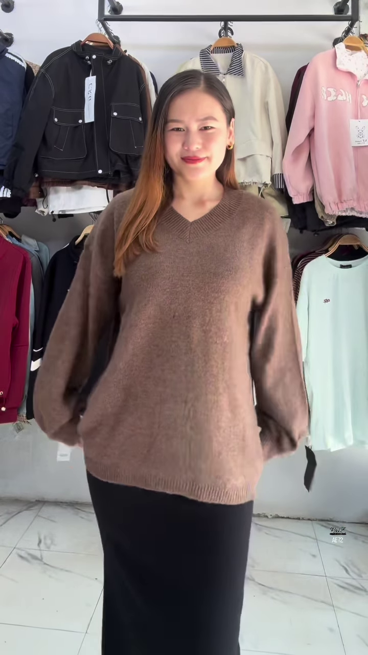 🤎 CloudSoft V-Neck Cozy Knit Sweater – Everyday Comfort with Timeless Style (XXS–XXL) ✨