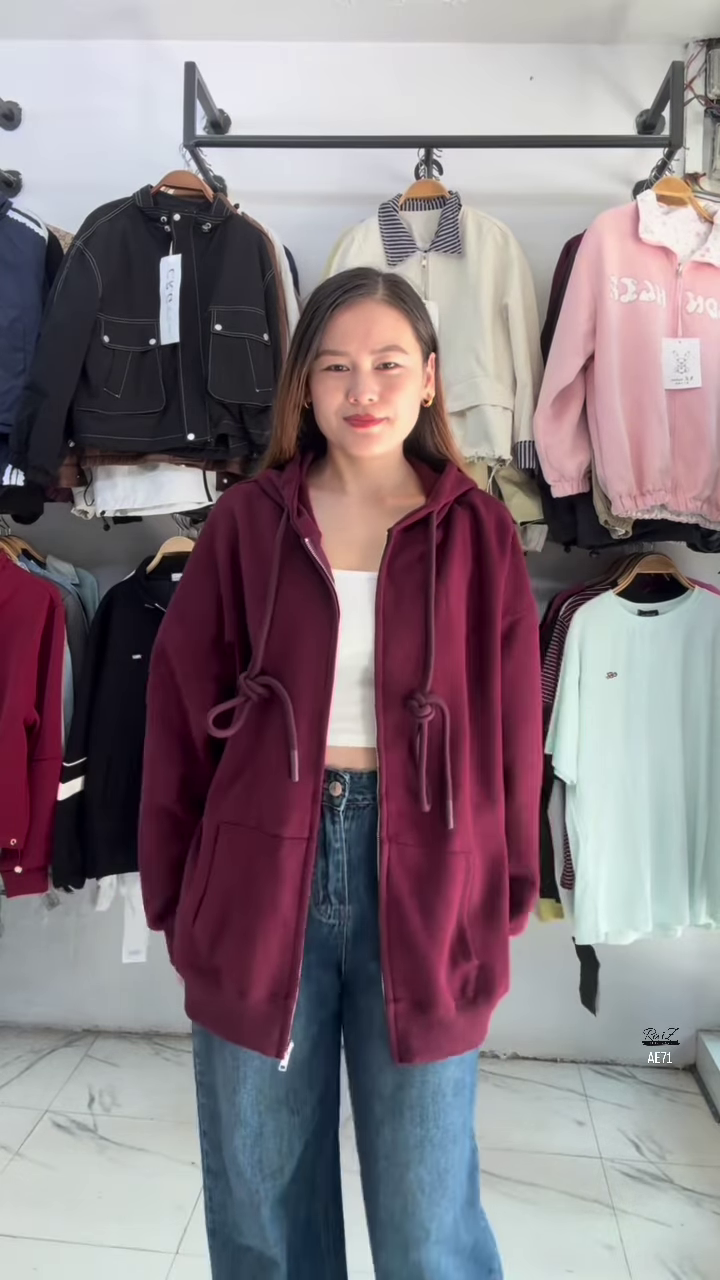 🍷 Urban Cozy Zip Hoodie Jacket – Everyday Comfort with a Stylish Streetwear Touch (XXS–XXL) ✨