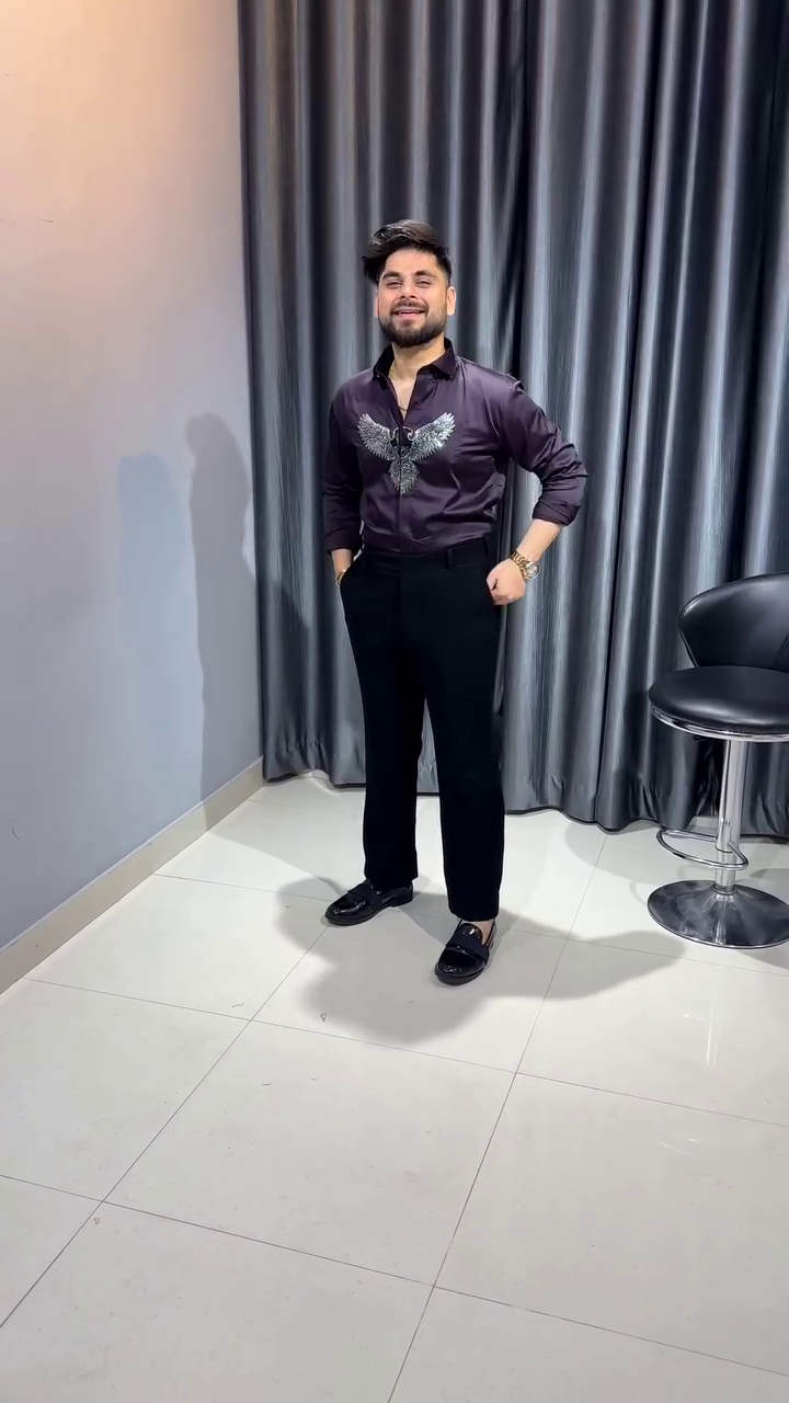 🦅 Midnight Royale Eagle Statement Shirt – Luxury Evening Collection ✨