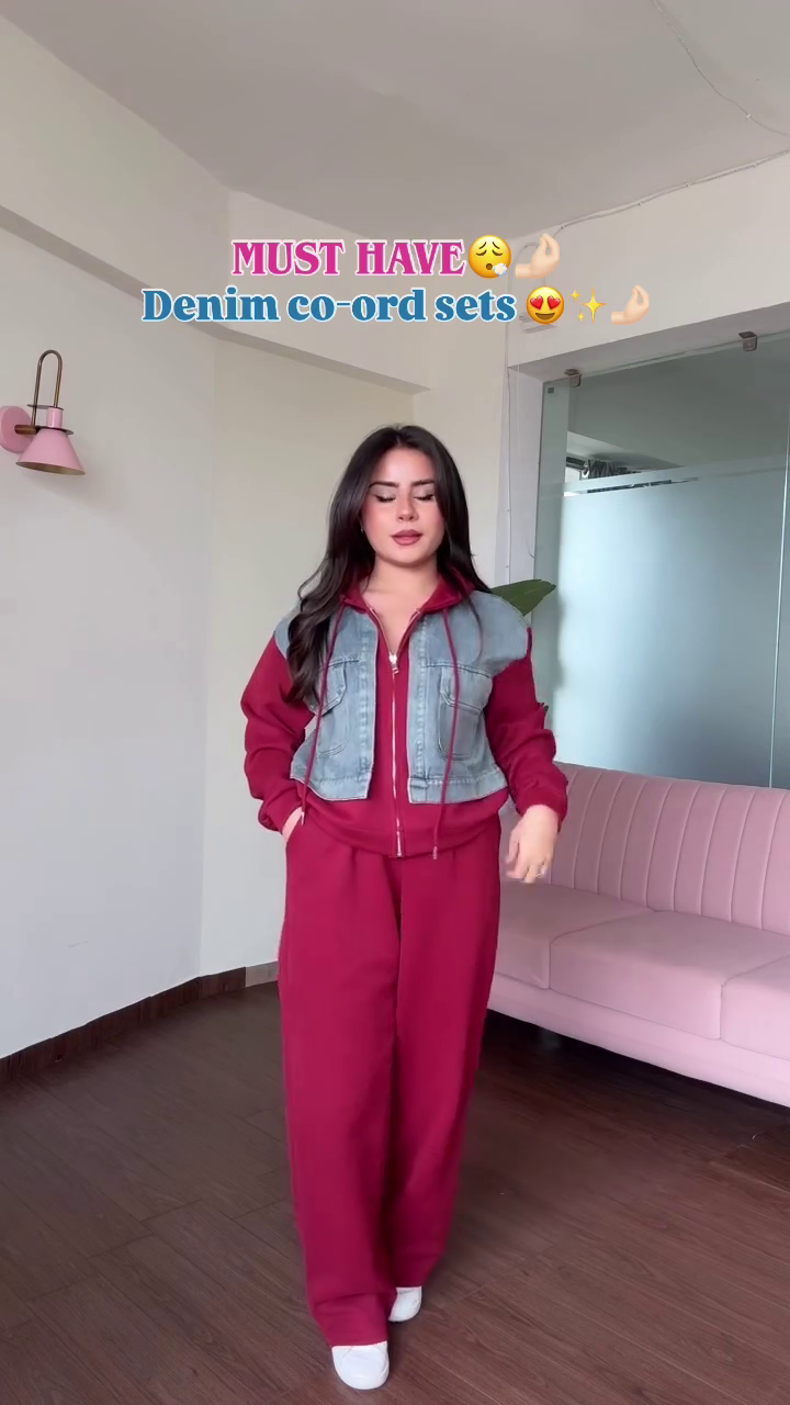 💙 Urban Muse Denim Co-Ord Set – Layered Chic Essential 💙