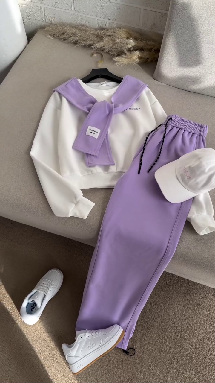 💜 Lavender Latte Lounge Co-Ord Set – Cozy Chic Street Style 💜