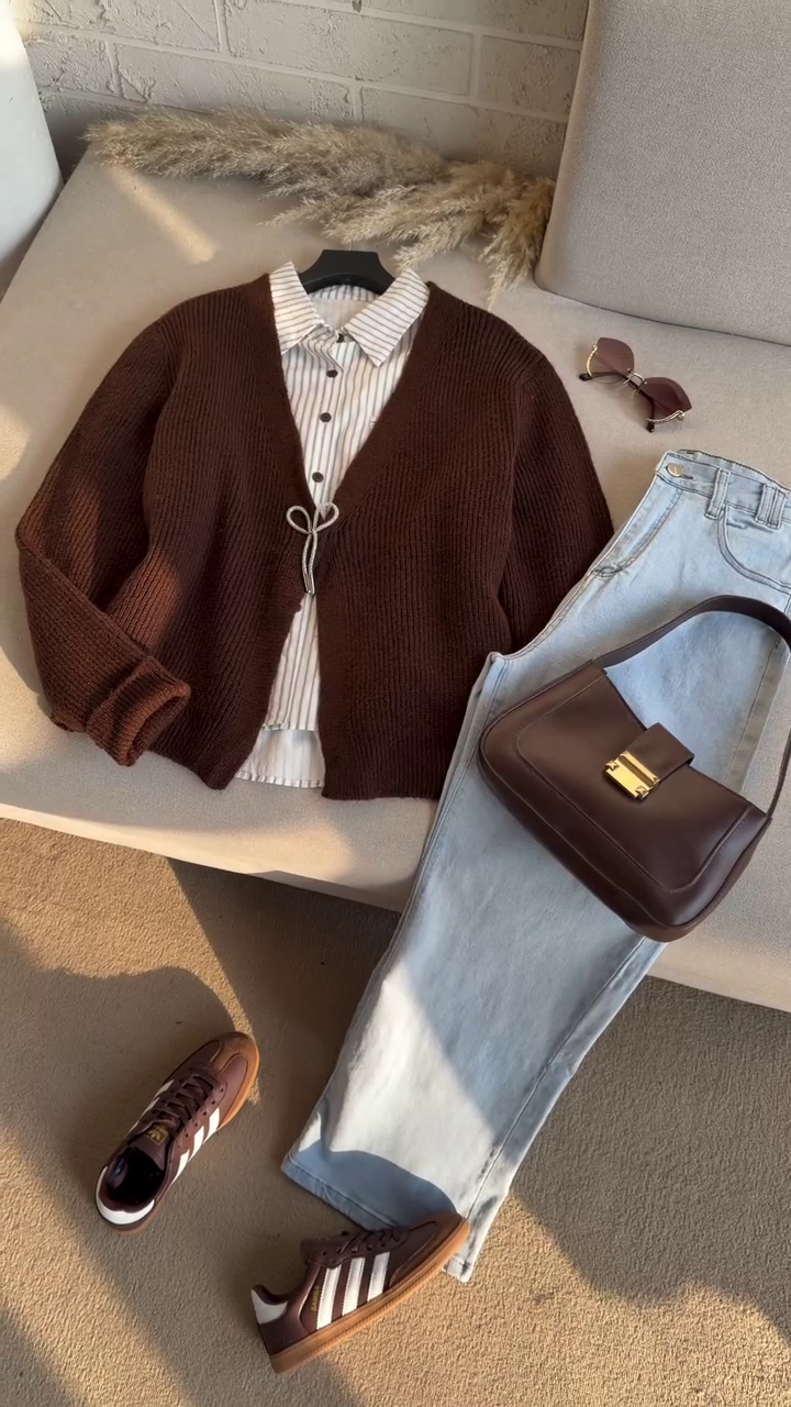 🤎 Mocha Cozy Tie-Front Cardigan | Effortless Layered Chic | XXS–XXL ✨