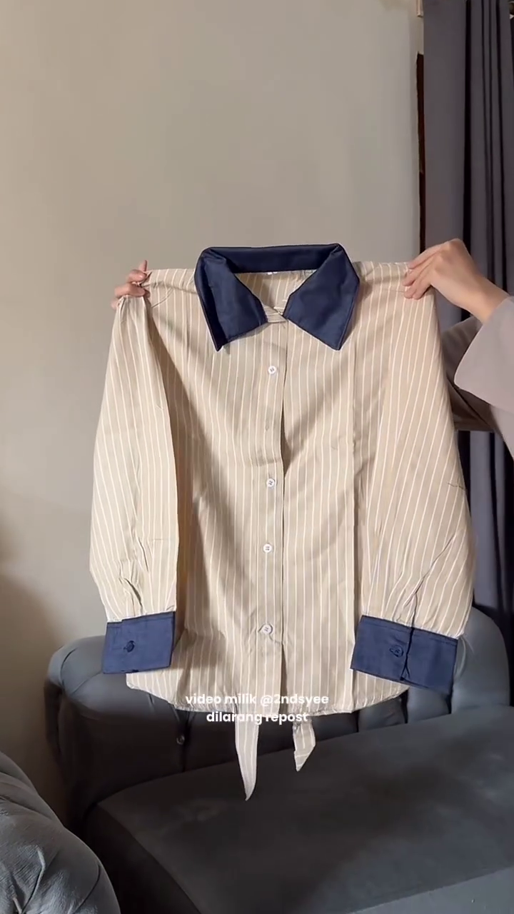 🤎 Classic Contrast Collar Striped Shirt | Effortless Smart Chic | XXS–XXL ✨