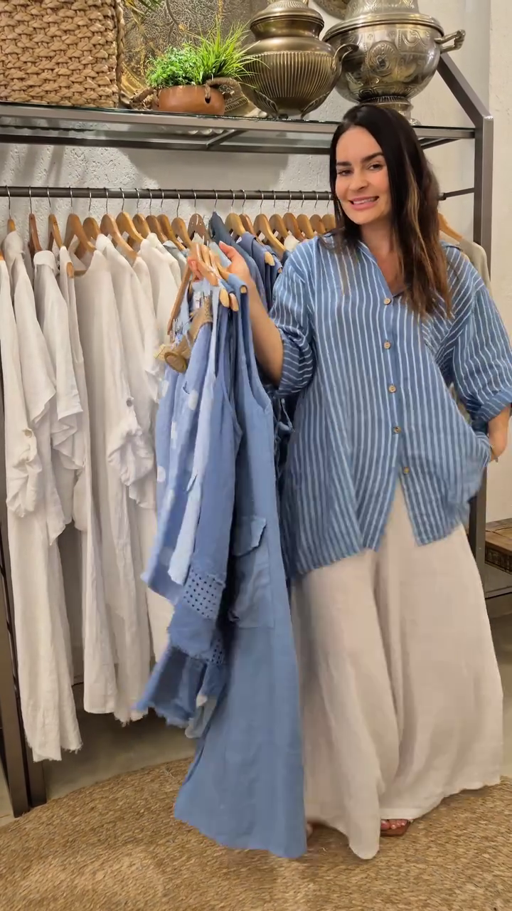 💙 Coastal Breeze Striped Relaxed Shirt | Effortless Everyday Chic | XXS–XXL 🌊✨