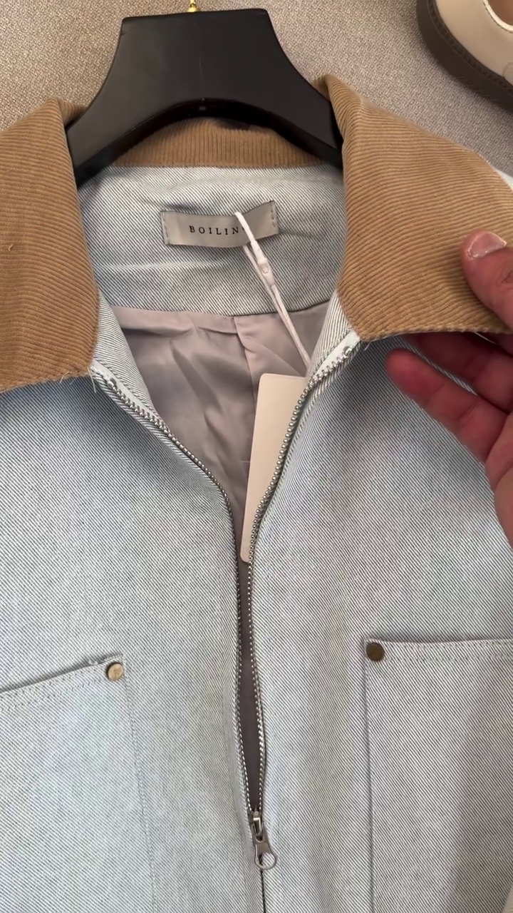 🌿 Soft Urban Contrast Jacket Set – Zip Utility Jacket & Tailored Pants Collection (XXS–XXL)