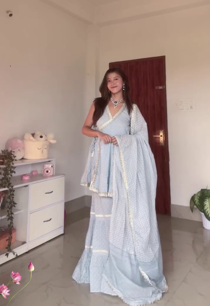 🌺 Ruby Bloom Elegance Anarkali Set with Dupatta 🌺