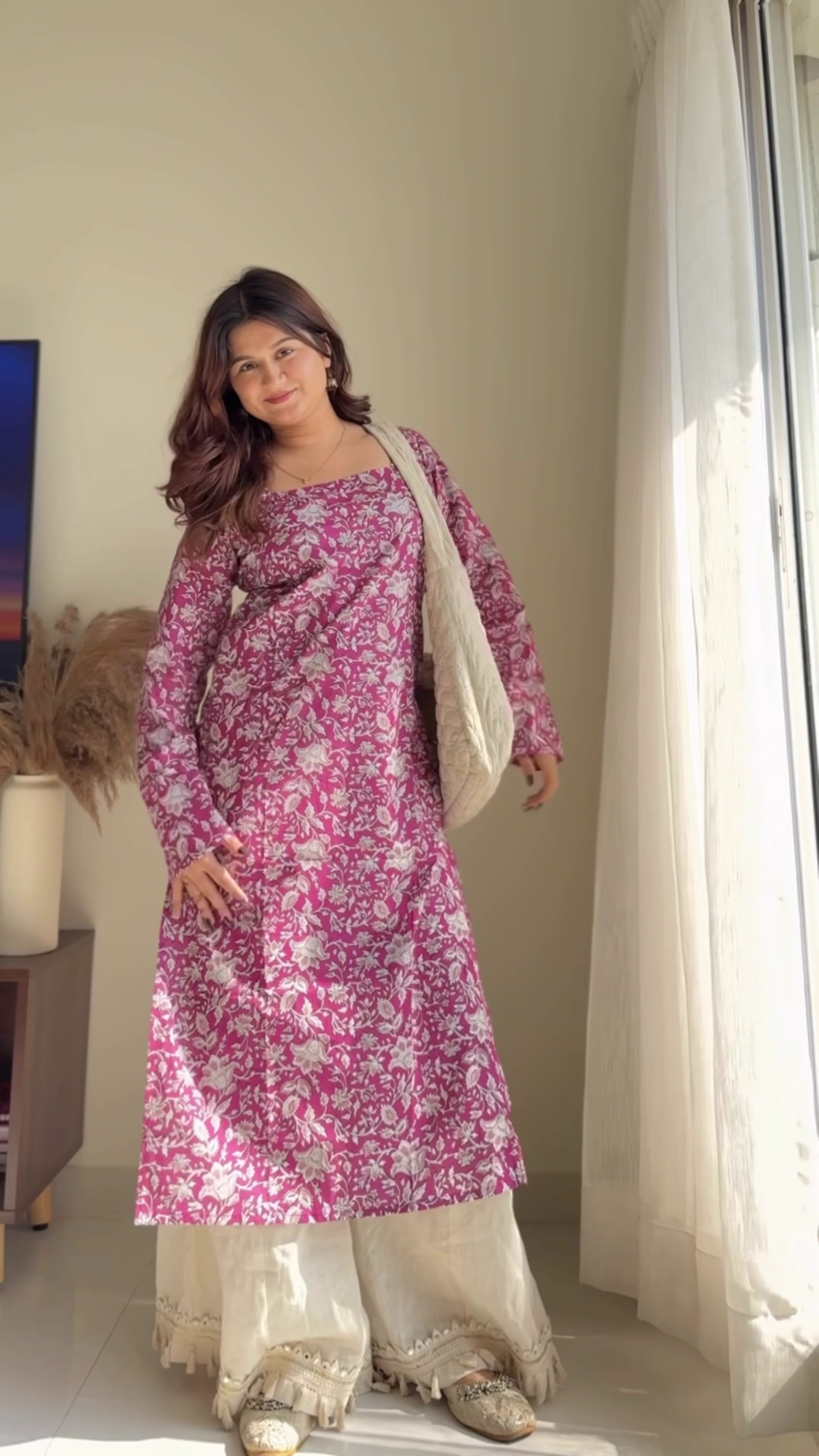 💙 Midnight Bloom Printed Kurta Set – Effortless Elegance with a Floral Touch 💙