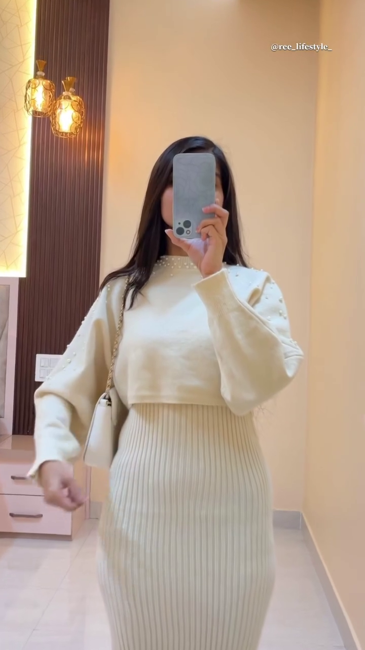 🤍 Vanilla Luxe Ribbed Co-Ord Set – Cozy Elegance Redefined 🤍