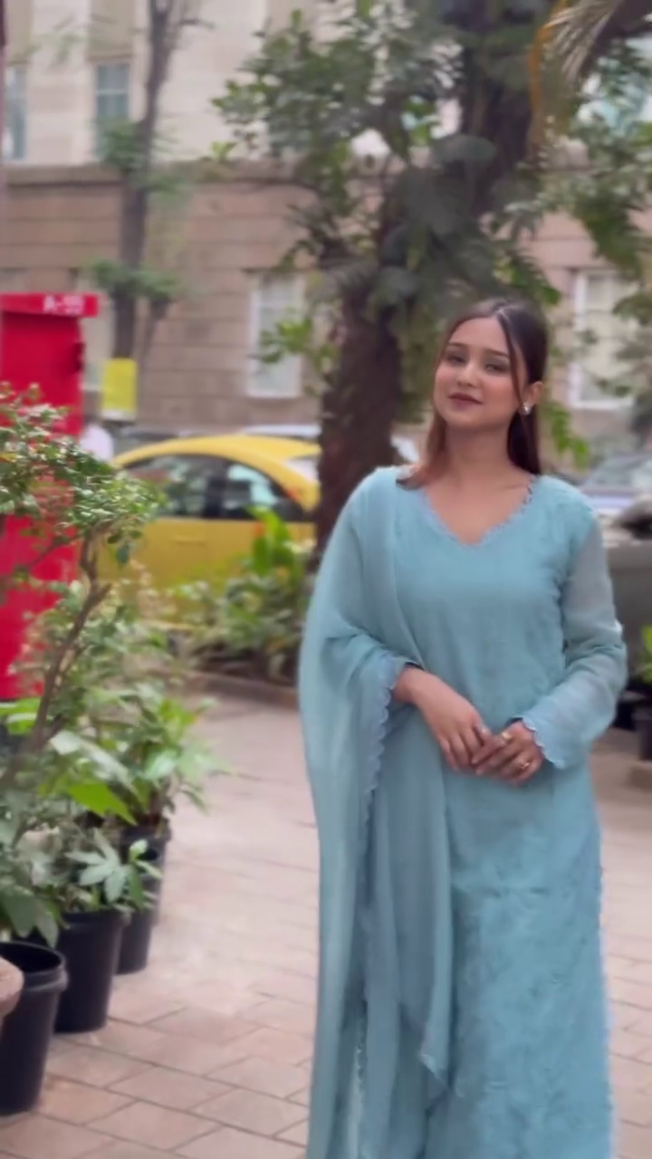 💎 Aqua Serenity Embroidered Suit Set – Grace in Every Detail 💎