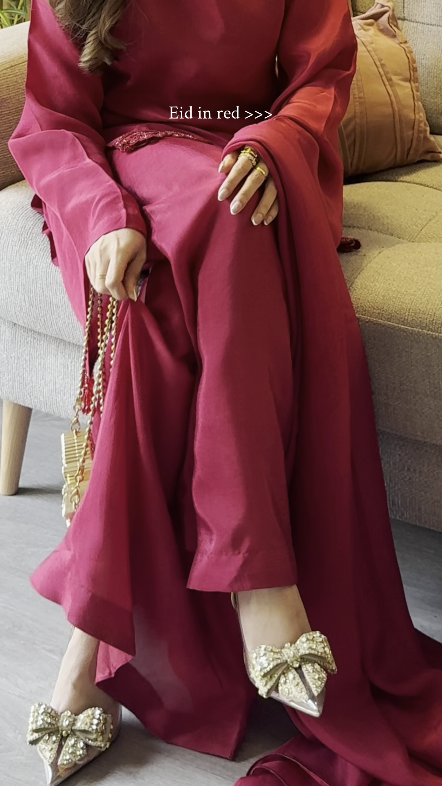 ❤️ Crimson Eid Luxe Kurta Set – Festive Elegance in Every Detail ❤️