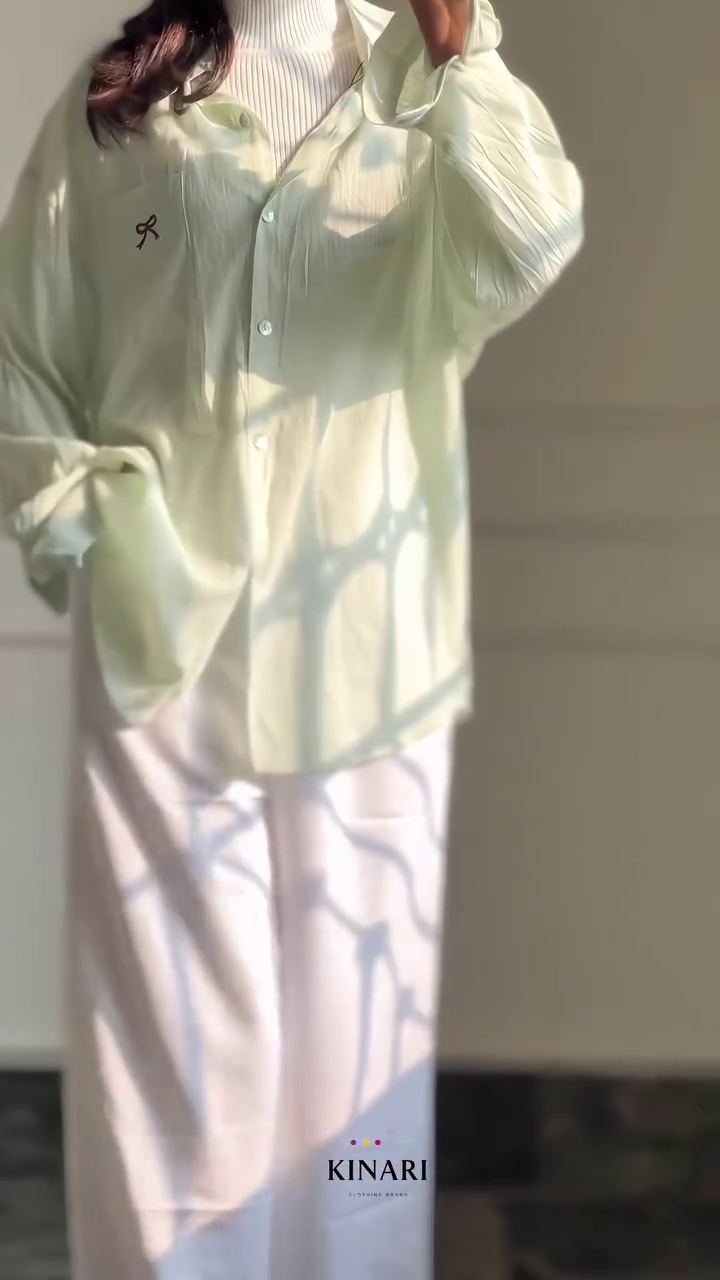 💚 Pistachio Breeze Oversized Shirt – Soft Minimalism & Everyday Comfort 💚