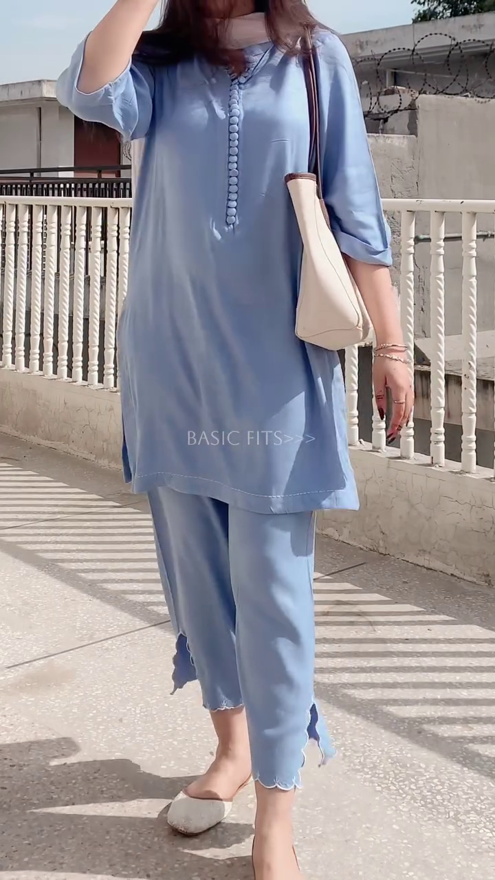 “Powder Blue Comfort Co-ord Set ☁️ | Minimal Chic Everyday Wear”