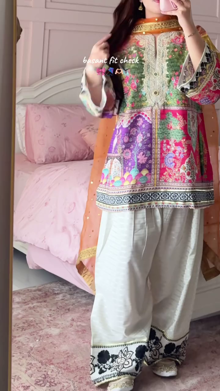 “Basant Bloom Printed Suit Set 🌿 | Festive Multicolor Ethnic Wear”