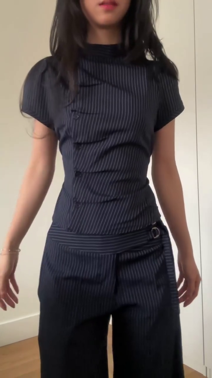 “Midnight Muse Co-ord Set 🖤 | Sleek Pinstripe Power Look”