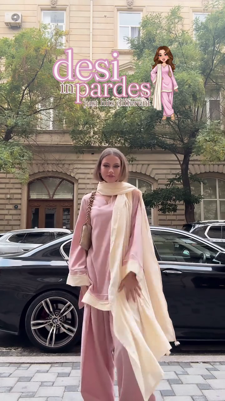 “Paris Pink Kurta Set 🌷 | Desi Elegance in Pastel Charm”