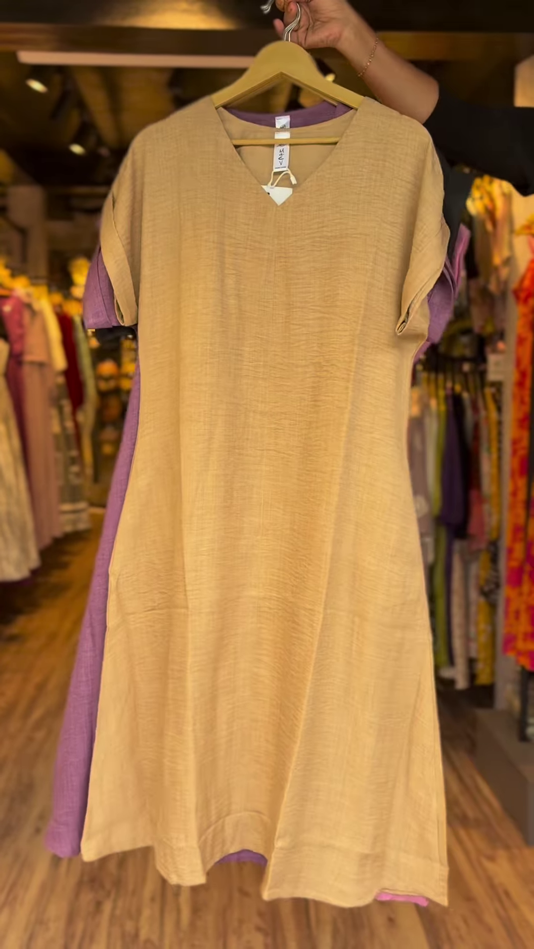 Women’s Solid Color Linen-Blend A-Line Dress with V-Neck – Casual Summer Short Sleeve Midi Dress in 5 Colors