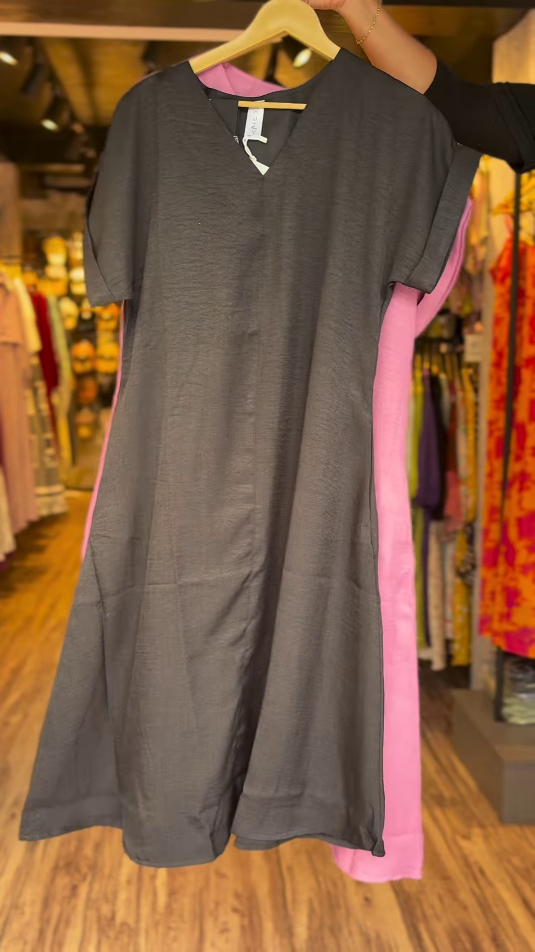 Women’s Solid Color Linen-Blend A-Line Dress with V-Neck – Casual Summer Short Sleeve Midi Dress in 5 Colors