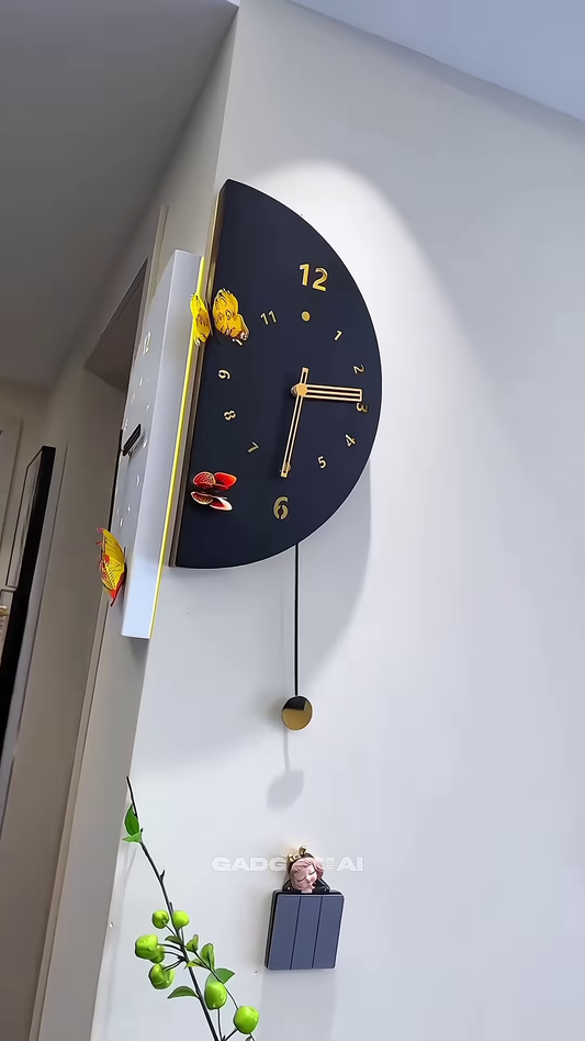 Dual-Sided LED Wall Clock – Elegant Flower Design