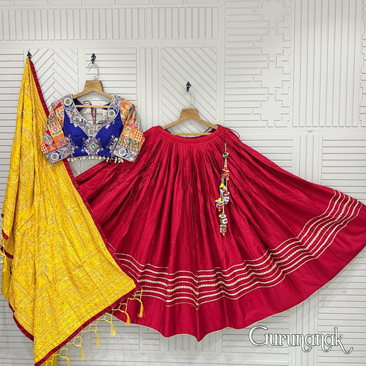 Tussar Silk Patola Printed Lehenga Choli.