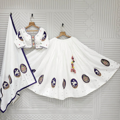 Tussar Silk Patola Printed Lehenga Choli.