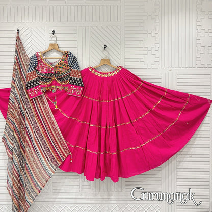 Tussar Silk Patola Printed Lehenga Choli.