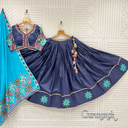 Tussar Silk Patola Printed Lehenga Choli.