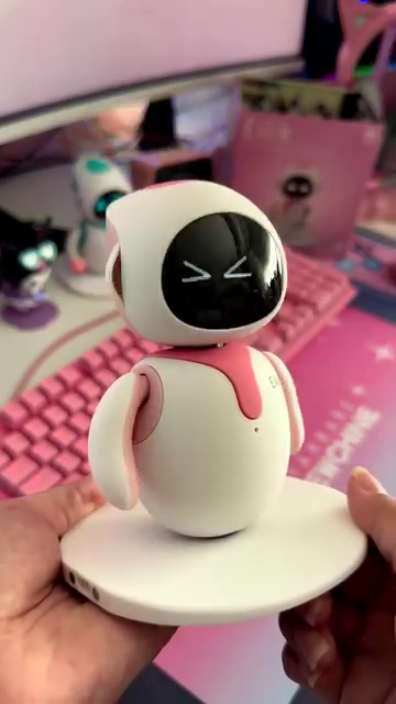 Cute AI Companion Robot – Interactive Smart Desktop Toy with LED Facial Expressions