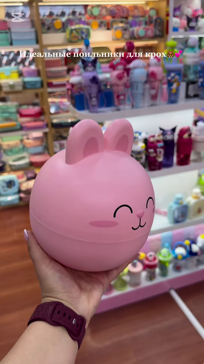 Adorable Character-Themed Kids’ Drinkware Collection: Cute Pink Sippy Cups and Water Bottles for Toddlers