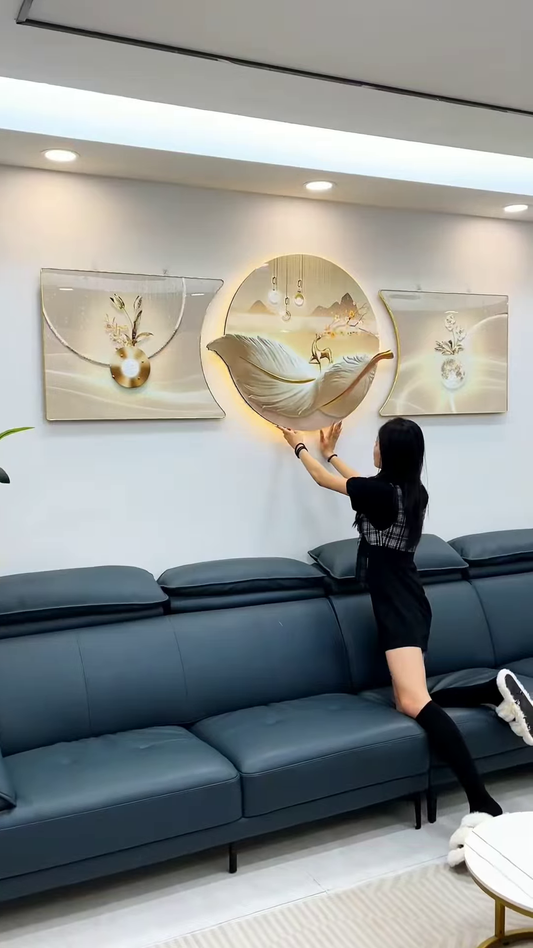 🖼 Majestic Deer & Mountain Glow Wall Art – 3-Piece Luxury Panel Set 🌌✨
