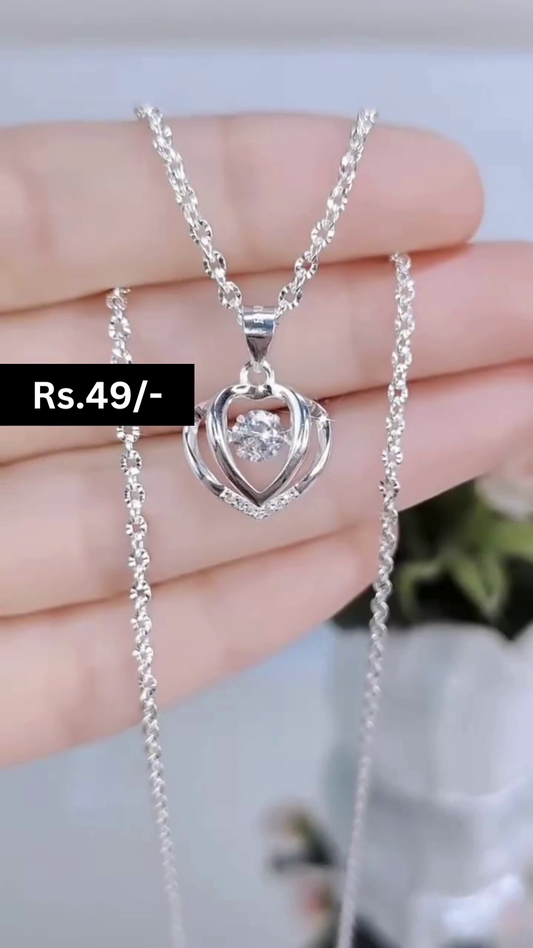 Solitaire 925 Silver Necklace Chain