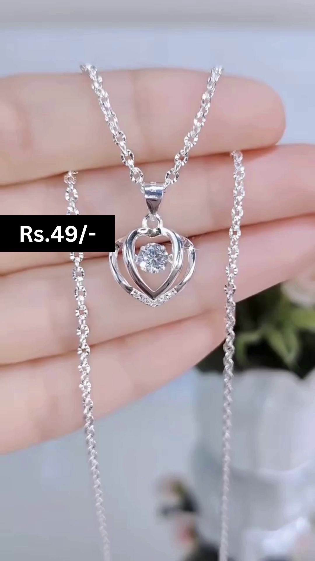 Solitaire 925 Silver Necklace Chain